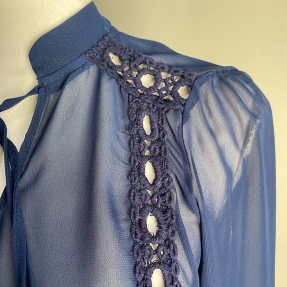 Romeo & Juliet Sheer Tunic Dress/Cover-Up Navy XS - Picture 6 of 9